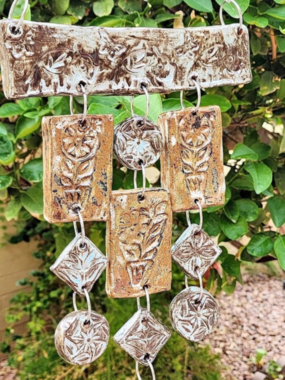 Handcrafted Pottery Windchime By Artist Kristie Caskey